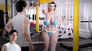 Horny milf stepmom sucks stepsons big cock after workout