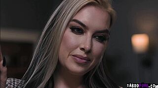 inked blonde seduces black stud in office