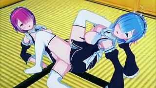 a sexy lesbian encounter in anime style