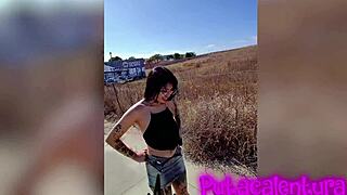 Want to follow her with drone to fuck