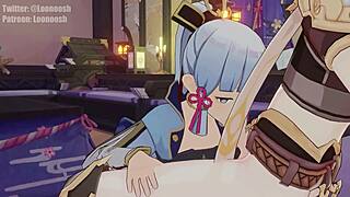 Ayaka wants to taste your lollipop in hentai joi blowjob