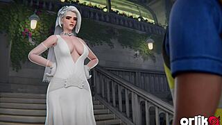 Ashe wedding turns into wild group threesome animation