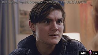 widow milf comforted by her young neighbor with hard cock
