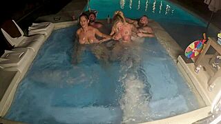 Hot tub foursome with deliah