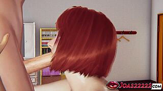 sexy redhead lois nylon footjob and deepthroat in rule34 3d hentai
