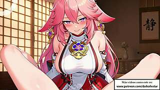 yae miko wants to suck you while fucking your ass