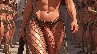 realistic beautiful futanari girls fuck guys hard with their giant cocks in the colosseum arena various positions orgies ai generated