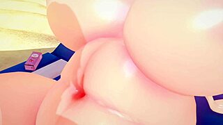 Anime girl fills up like balloon
