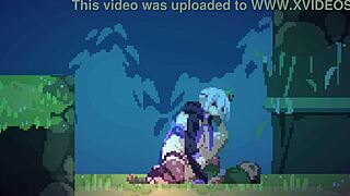 2d hentai game - cute ninja hentai girl dominates and squeezes cum