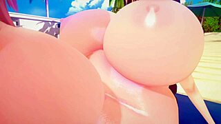 Anime girl fills up like balloon