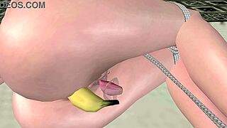 office banana bondage 3d cartoon girl tied up & licked with toys 🍌