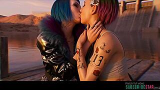 Judy alvarez meets evelyn parker in cyberpunk 2077 ai generated scene