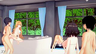Sexy Hentai Anime Girl Receives Hard Anal Fuck During Footjob And Paizuri