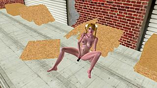Cute blond girl masturbates with bottle for multiple orgasms 3d cartoon hentai