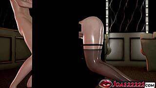 horny wet girl gives oral and pussyjob to big dick at gloryhole