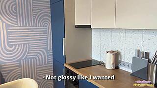 slutty teen rides big cock after ruining interior design job