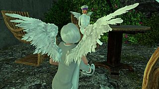 The iceberg family enjoys dancing with angels in animation 😊