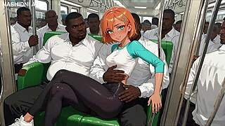 redhead beauty takes quadruple anal in subway train