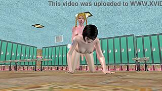 beautiful shemale gets fucked by strapon doggy
