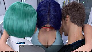 stranded in space 74 blue haired milf wants threesome