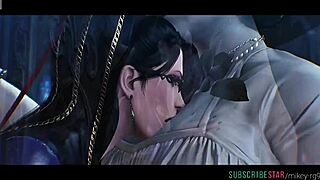 bayonetta x lady dimitrescu lesbian kissing