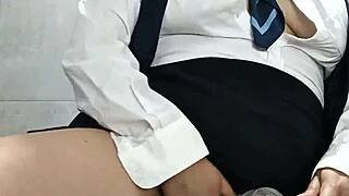 me baño con mi uniforme de trabajo puesto camiseta mojada transparente