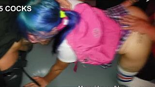 glitzyfox real gang bang experience ends in mouth