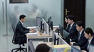 korean office girl waits for boss pov
