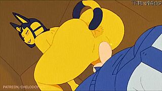 foxmaid ankha shows off her wet horny curves