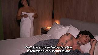 Busty Girl Arrives At Hotel And Shares Bed With Shy Guy