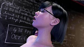 Nerdy Asian Teen Gives Deepthroat And Gets Creampie