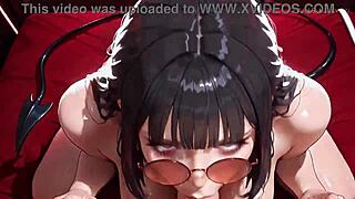Succubus sucks cock hard until covered in cum