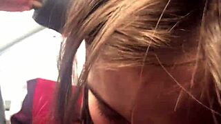 Lesbian Best Friend Gives Sloppy Road Head To Brunette