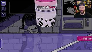 she drinks from the coffee machine
