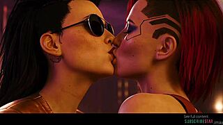 valerie v kisses britanny hayes in cyberpunk