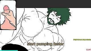 yaoi anime naked midoriya deku with huge black cock