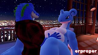 Erpleasure in vr chat as cajun feral gator breeds a thick anthro lapra with intense monster action