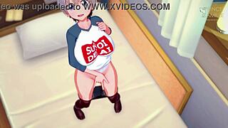 anime girl with big boobs masturbates until squirt