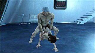 Fallout 4 Брюнетка Жестко Трахается в Догги Анал. Старый Мужик Доминирует над Молодой 18+ Аниме Девкой