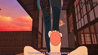 原神申鹤走进恋足场景用脚对他这个免费动画充满大奶和大屁股细节