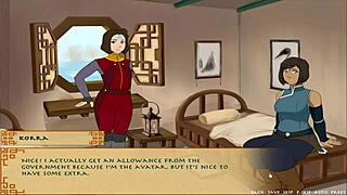 خاتمة مدرب العناصر الأربع: الحب الجزء 3! عاهرات صدر كبير أزولا وماي يتمنن بقوة عبر الزمن!