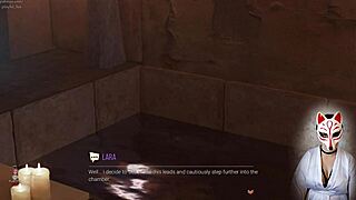 Croft kalandok 8. részében a 3D Lara Croft seggét ujjal dugják, miközben jelmezben maszturbál