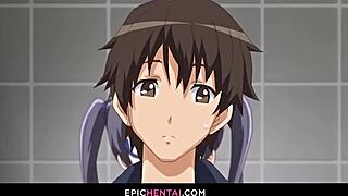 Naughty hentai chicks flaunt cute cosplay uniforms