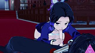 Kocho Shinobu a Tomioka Giyu v Kimetsu no Yaiba hentai mají divoký sex s felacemi a výstřiky venku. Uncenzurovaná hra z Thereal3dstories.