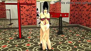 دراغون بول إبي 43: الخالة اللبنية وصديقة الأم تلقطان ابن الزوج يمارس الاستمناء. تعلمان دروس جنس قاسية!