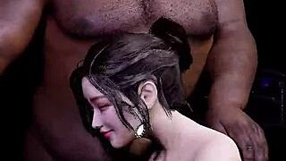 пиано гола картоон момиче виси с чичо си в шоу с marie rose tifa lockhart анимации