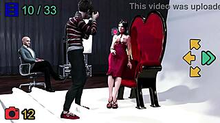 Emocjonalna podróż w biznesie mody jako Monica modeluje dla sesji zdjęciowej 4 ze starym facetem