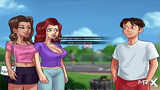 Sugestivní průzkum virtuálního nebo skutečného sexu v epizodě Summertime Saga