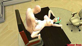 Bulma zdradza męża, ssie szefa przed nim - Dragon Ball netorare hentai ep 5