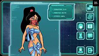 哟，看这个迪士尼公主在星频道34游戏玩法中的脱衣舞！